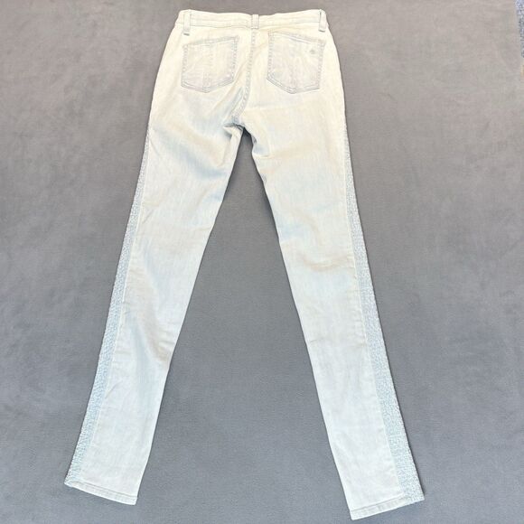 Rag & Bone Jeans Size 26 Sachiko Bleach Crochet Side Skinny Denim Light Wash - Picture 5 of 11